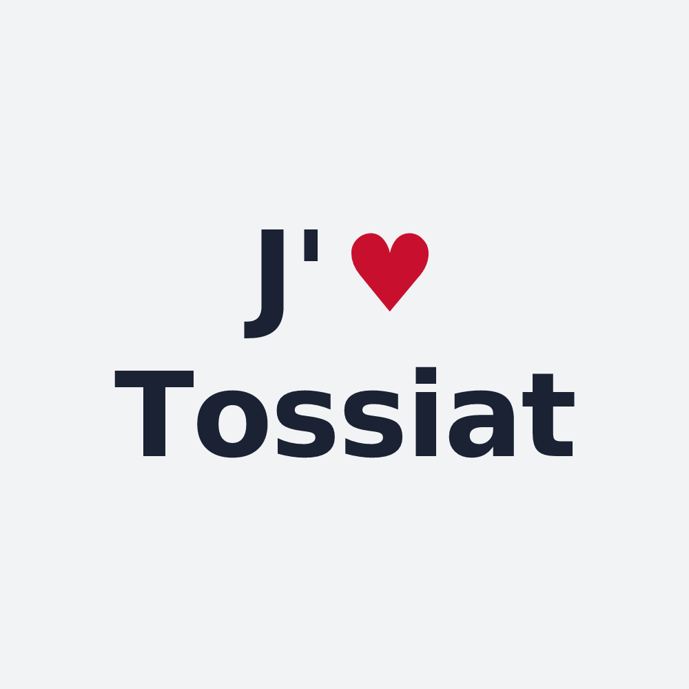 Poster personnalisé Tossiat — design J'aime Tossiat