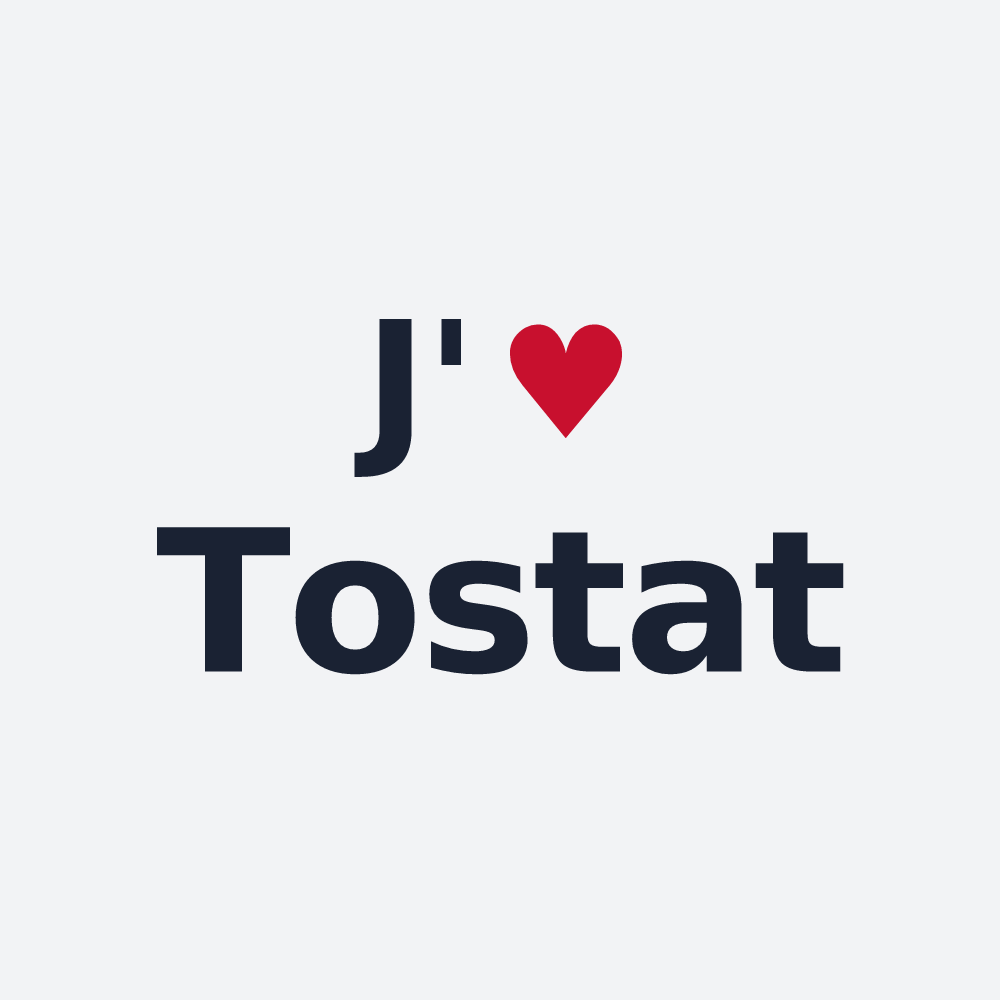 Poster personnalisé Tostat — design « J'aime Tostat » imprimé sur le poster
