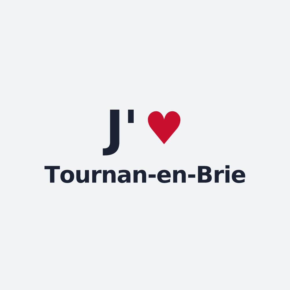 Poster personnalisé Tournan-en-Brie — design J'aime Tournan-en-Brie