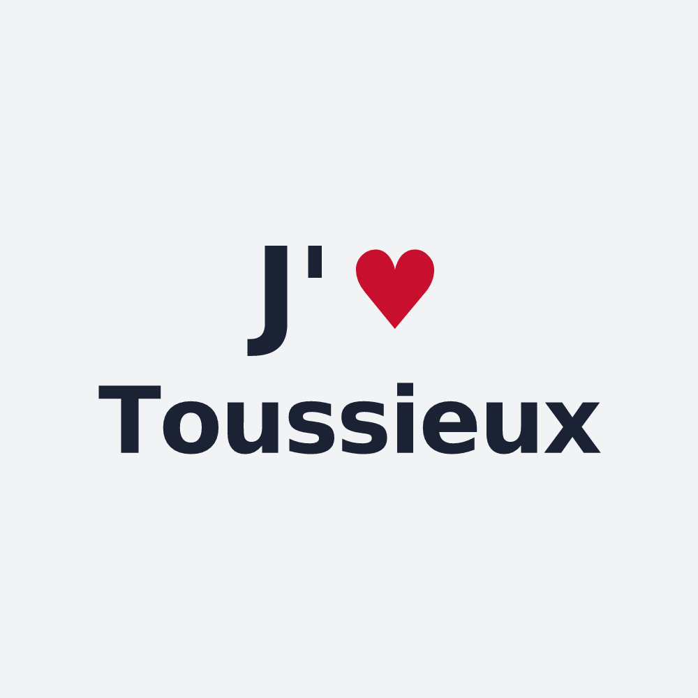 Poster personnalisé Toussieux — design « J'aime Toussieux » imprimé sur le poster