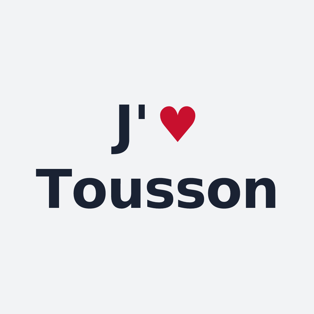 Poster personnalisé Tousson — design « J'aime Tousson » imprimé sur le poster