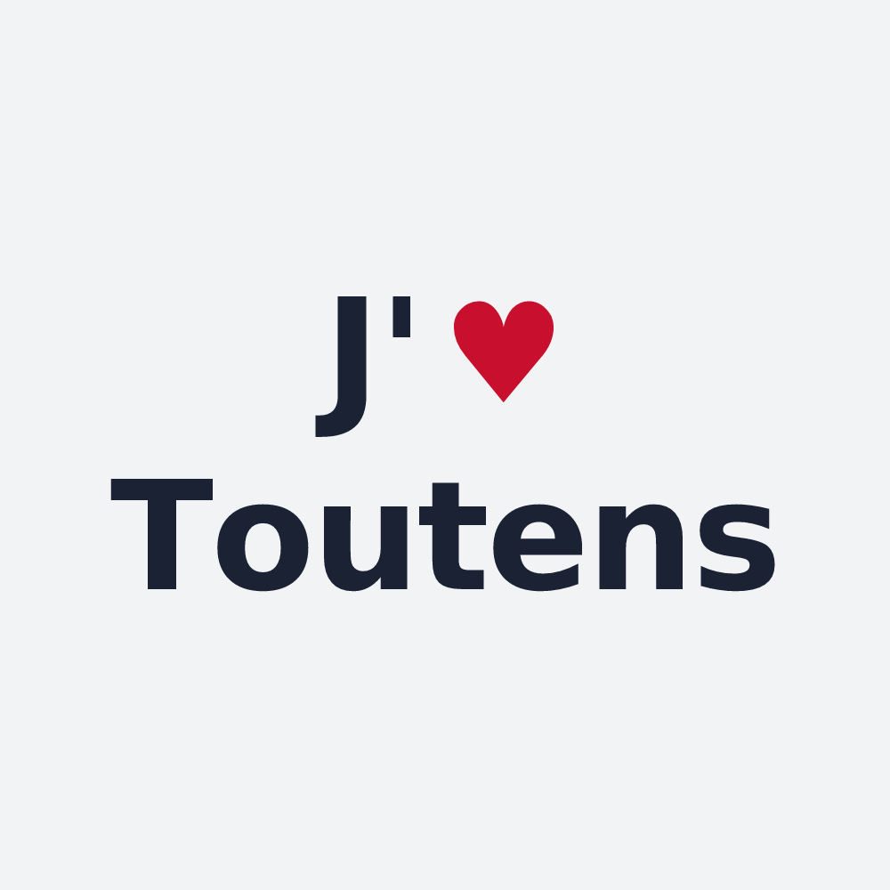Poster personnalisé Toutens — design « J'aime Toutens » imprimé sur le poster