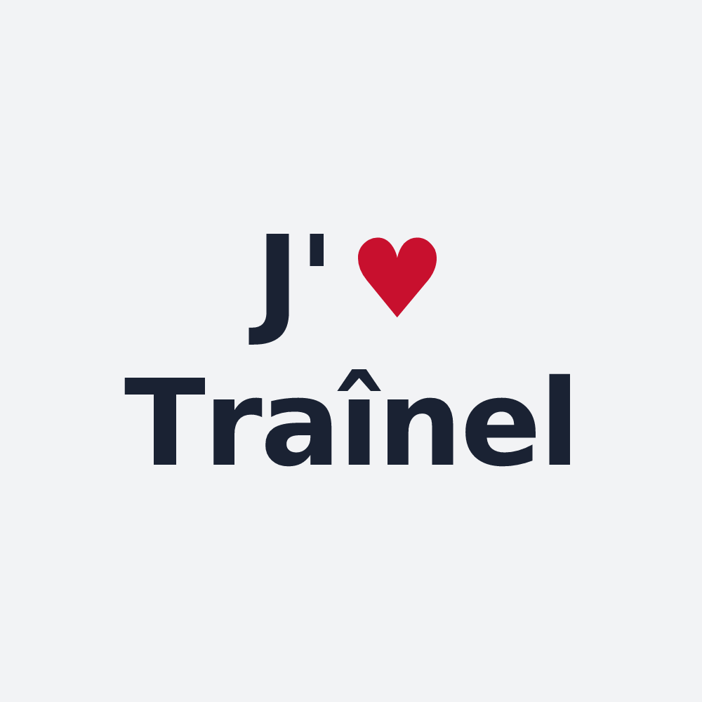 Poster personnalisé Traînel — design J'aime Traînel