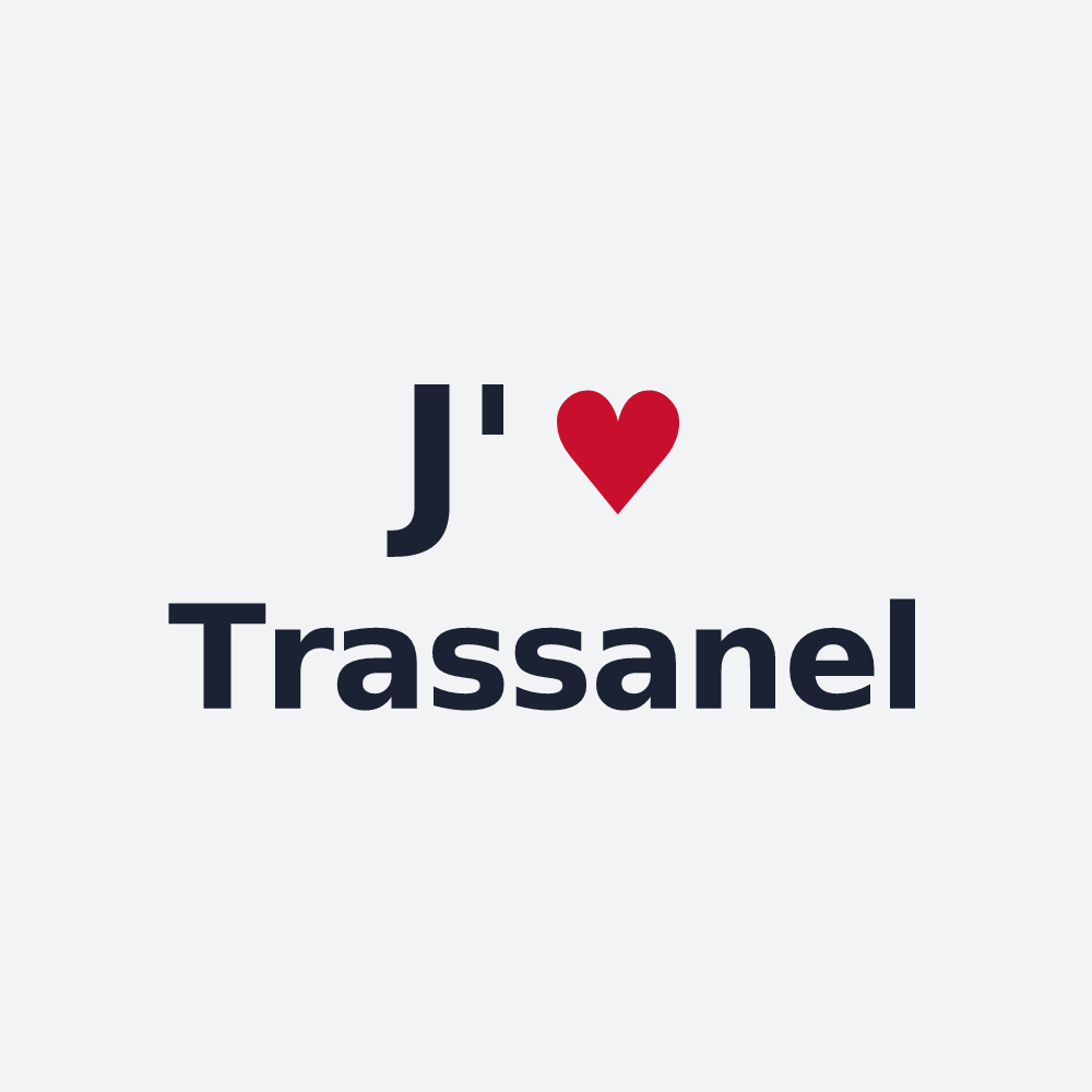 Poster personnalisé Trassanel — design J'aime Trassanel