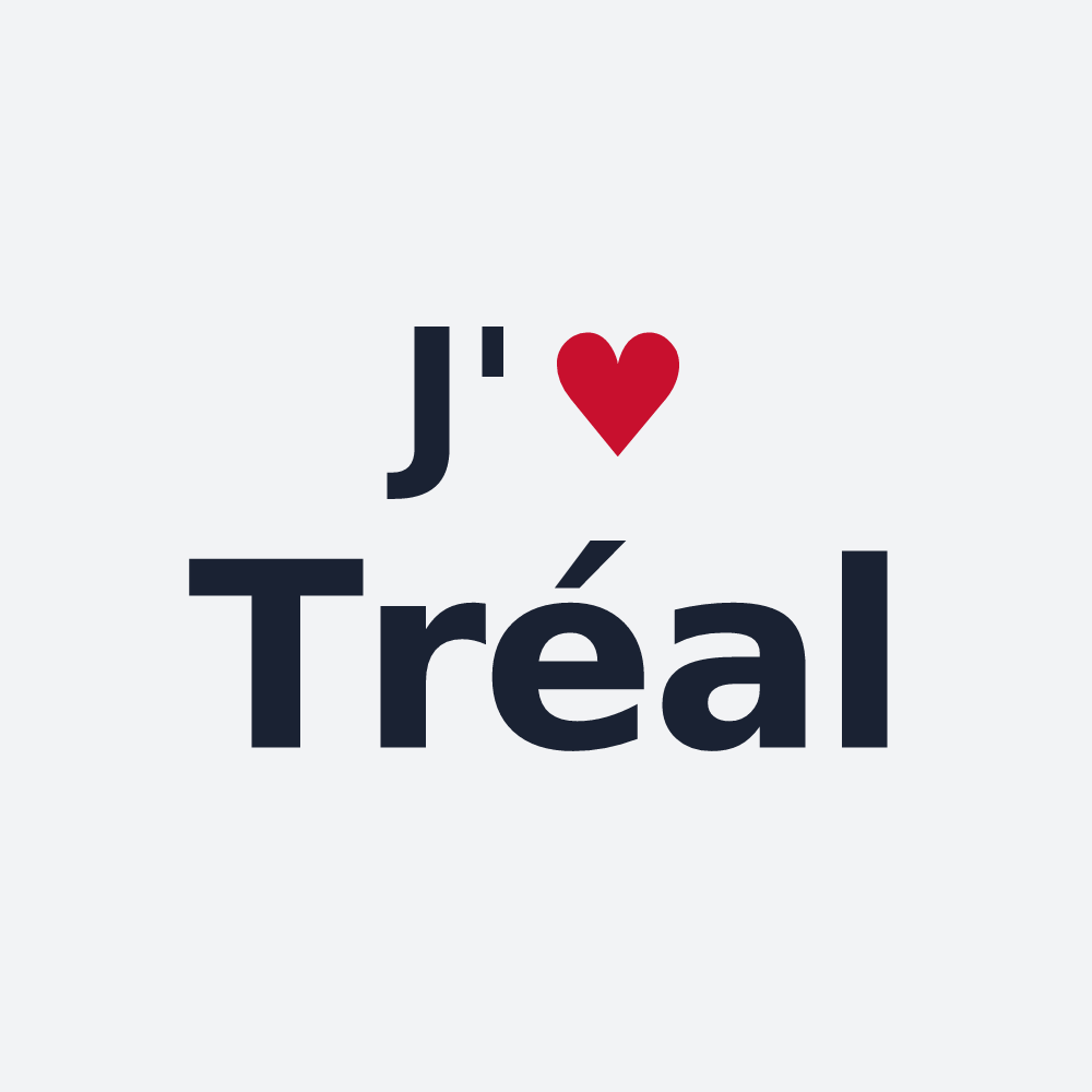 Poster personnalisé Tréal — design « J'aime Tréal » imprimé sur le poster