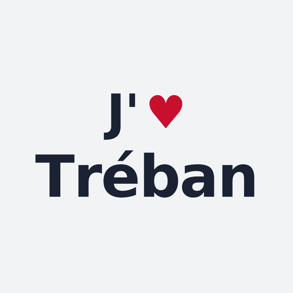 Poster personnalisé Tréban — design « J'aime Tréban » imprimé sur le poster