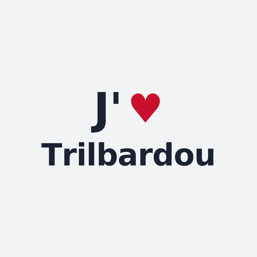 Poster personnalisé Trilbardou — design J'aime Trilbardou