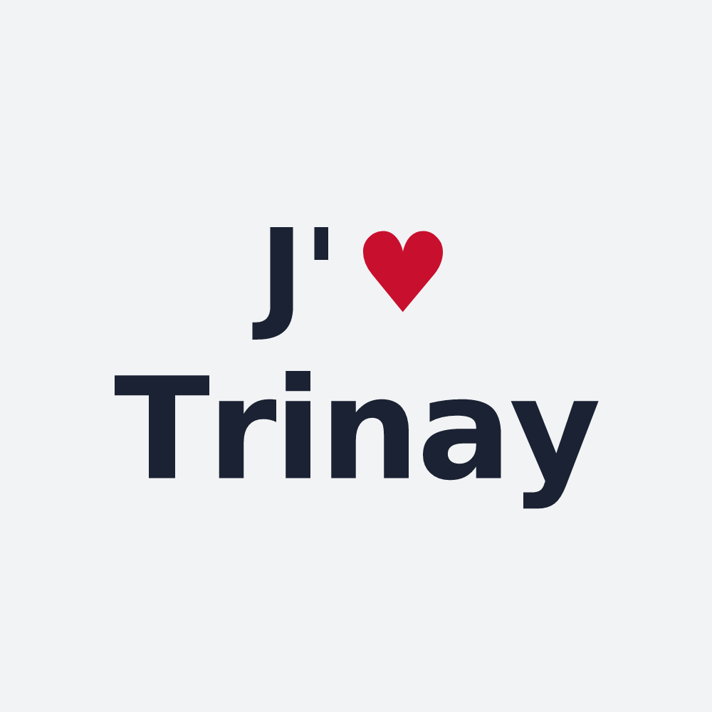 Poster personnalisé Trinay — design « J'aime Trinay » imprimé sur le poster