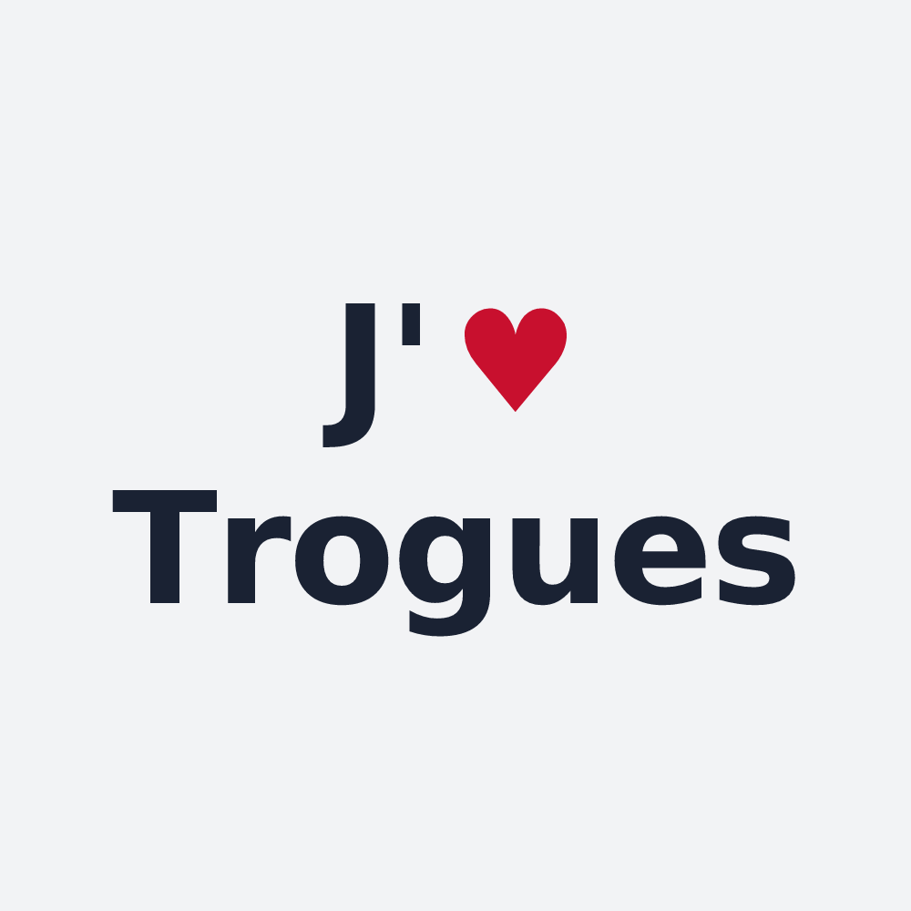 Poster personnalisé Trogues — design J'aime Trogues