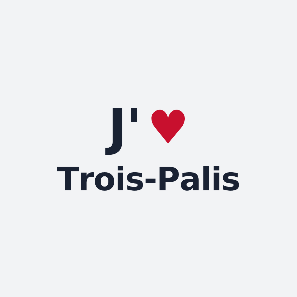 Poster personnalisé Trois-Palis — design « J'aime Trois-Palis » imprimé sur le poster