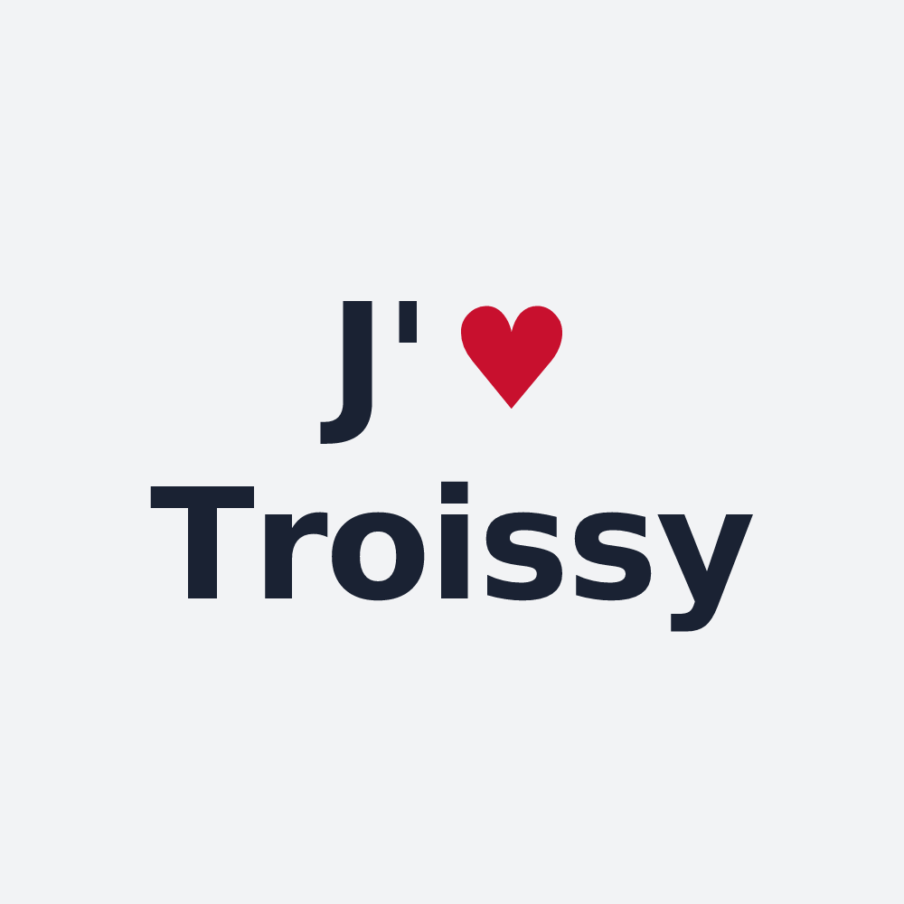 Poster personnalisé Troissy — design J'aime Troissy