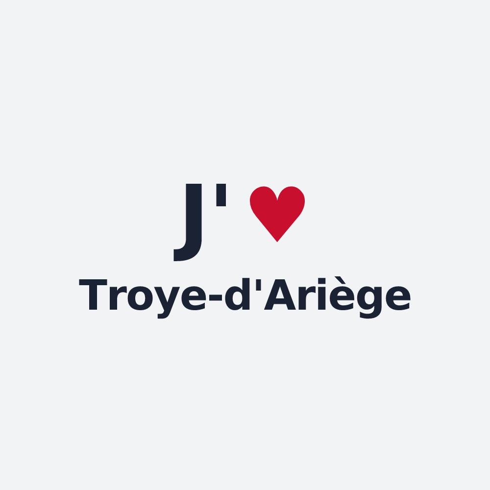 Poster personnalisé Troye-d'Ariège — design « J'aime Troye-d'Ariège » imprimé sur le poster