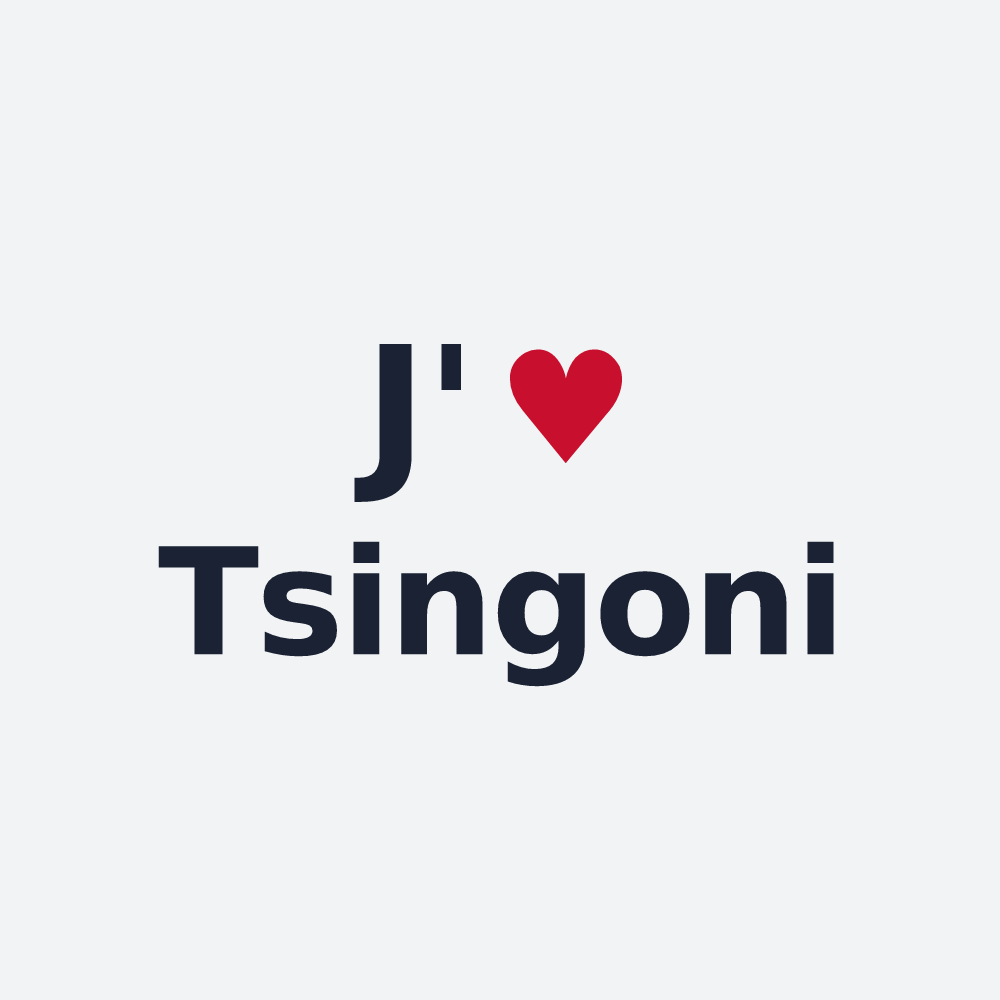 Poster personnalisé Tsingoni — design J'aime Tsingoni