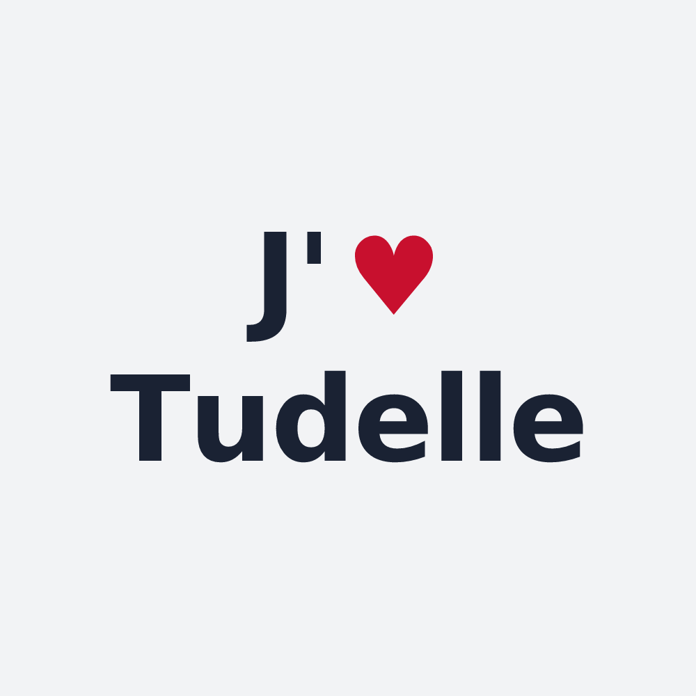 Poster personnalisé Tudelle — design « J'aime Tudelle » imprimé sur le poster
