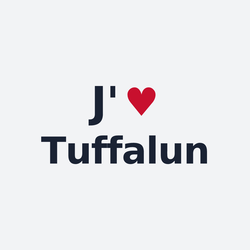 Poster personnalisé Tuffalun — design « J'aime Tuffalun » imprimé sur le poster