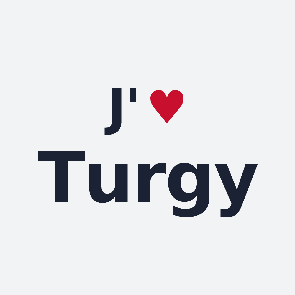 Poster personnalisé Turgy — design « J'aime Turgy » imprimé sur le poster