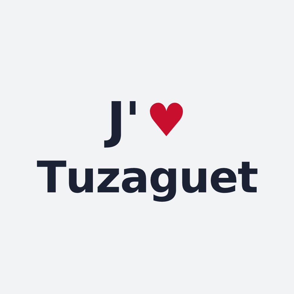 Poster personnalisé Tuzaguet — design J'aime Tuzaguet