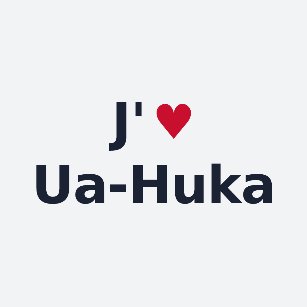 Poster personnalisé Ua-Huka — design « J'aime Ua-Huka » imprimé sur le poster