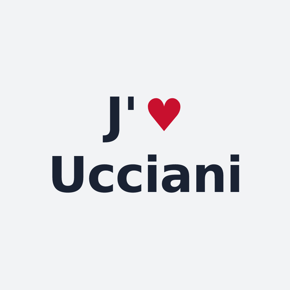 Poster personnalisé Ucciani — design J'aime Ucciani