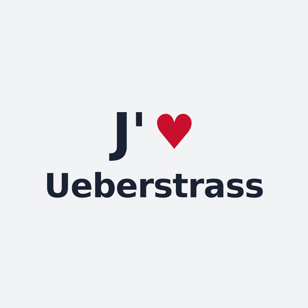Poster personnalisé Ueberstrass — design J'aime Ueberstrass