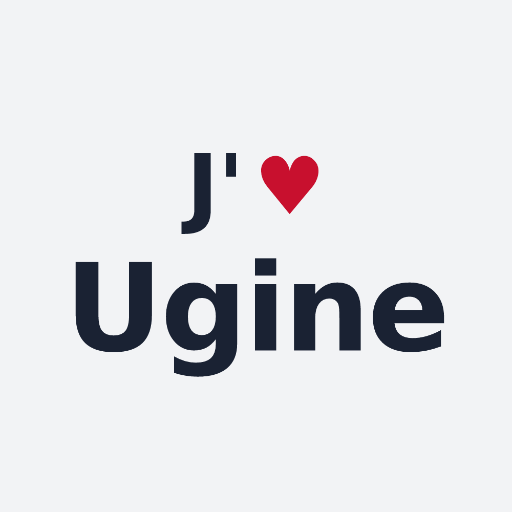 Poster personnalisé Ugine — design J'aime Ugine
