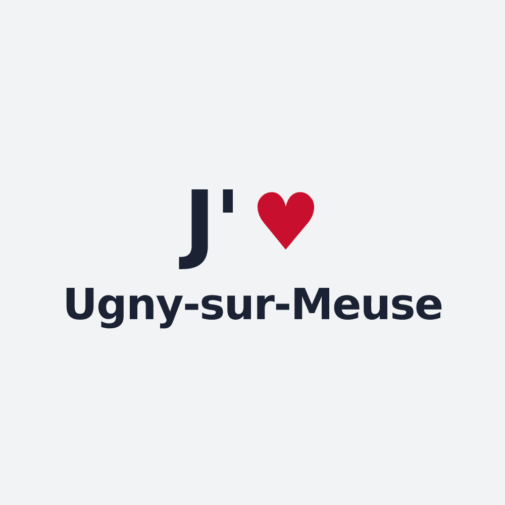 Poster personnalisé Ugny-sur-Meuse — design « J'aime Ugny-sur-Meuse » imprimé sur le poster