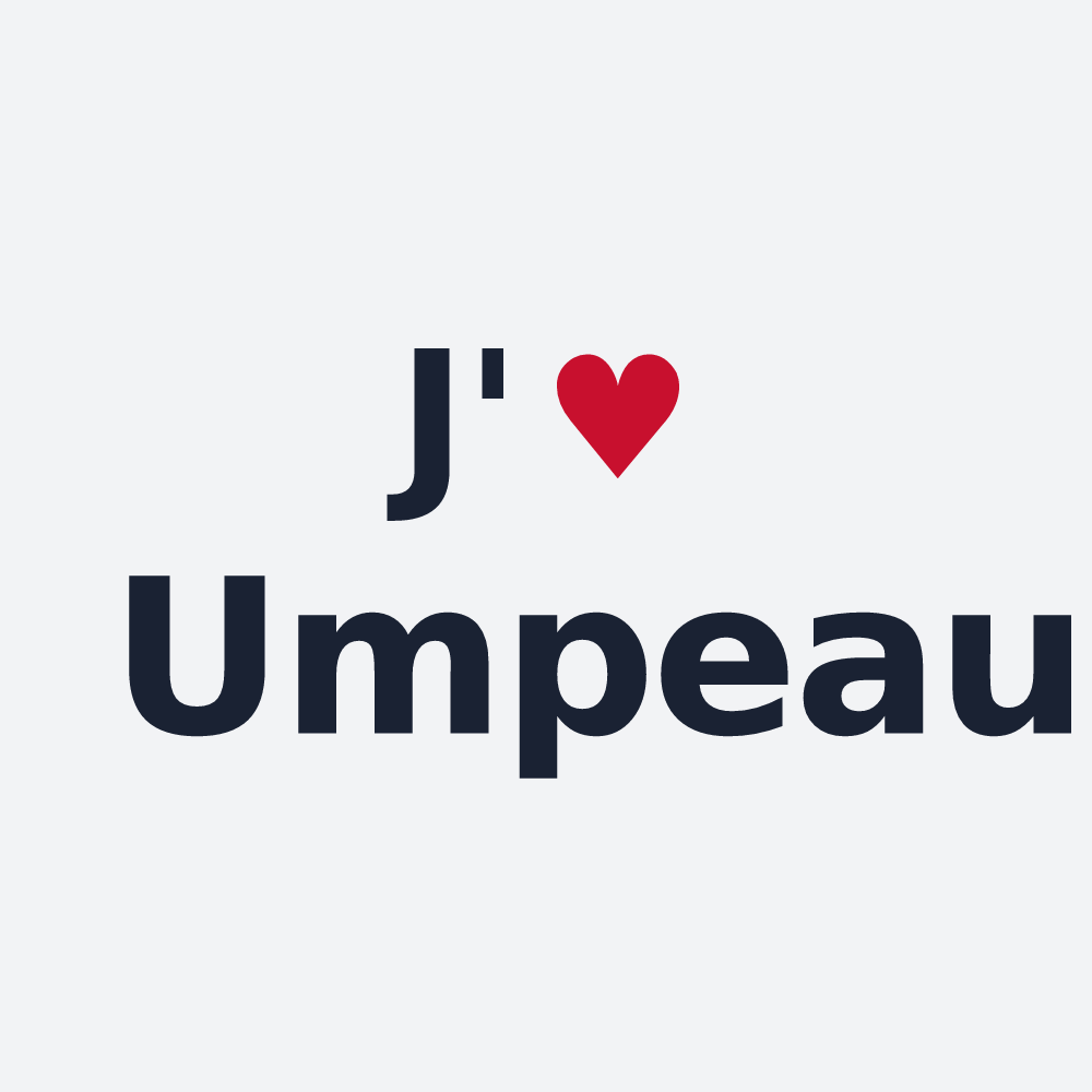 Poster personnalisé Umpeau — design « J'aime Umpeau » imprimé sur le poster