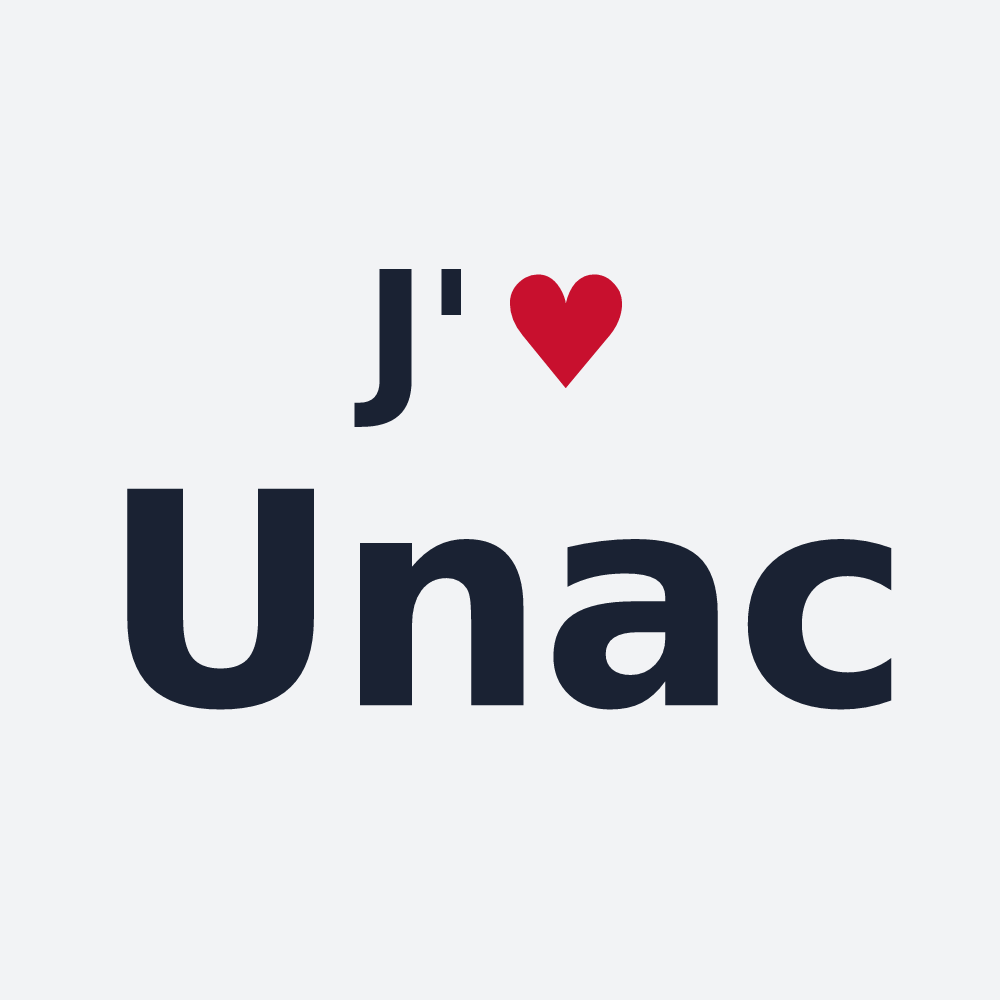 Poster personnalisé Unac — design J'aime Unac