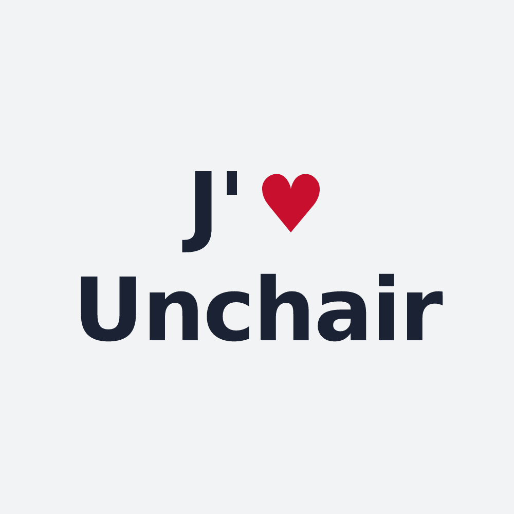 Poster personnalisé Unchair — design « J'aime Unchair » imprimé sur le poster