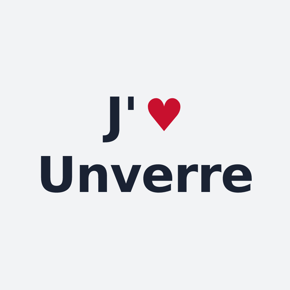 Poster personnalisé Unverre — design « J'aime Unverre » imprimé sur le poster