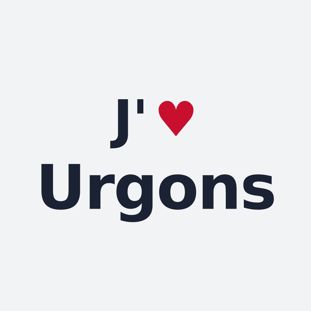 Poster personnalisé Urgons — design « J'aime Urgons » imprimé sur le poster