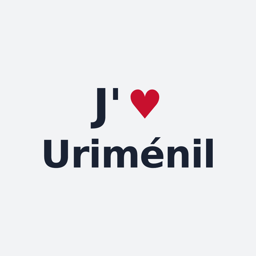 Poster personnalisé Uriménil — design « J'aime Uriménil » imprimé sur le poster