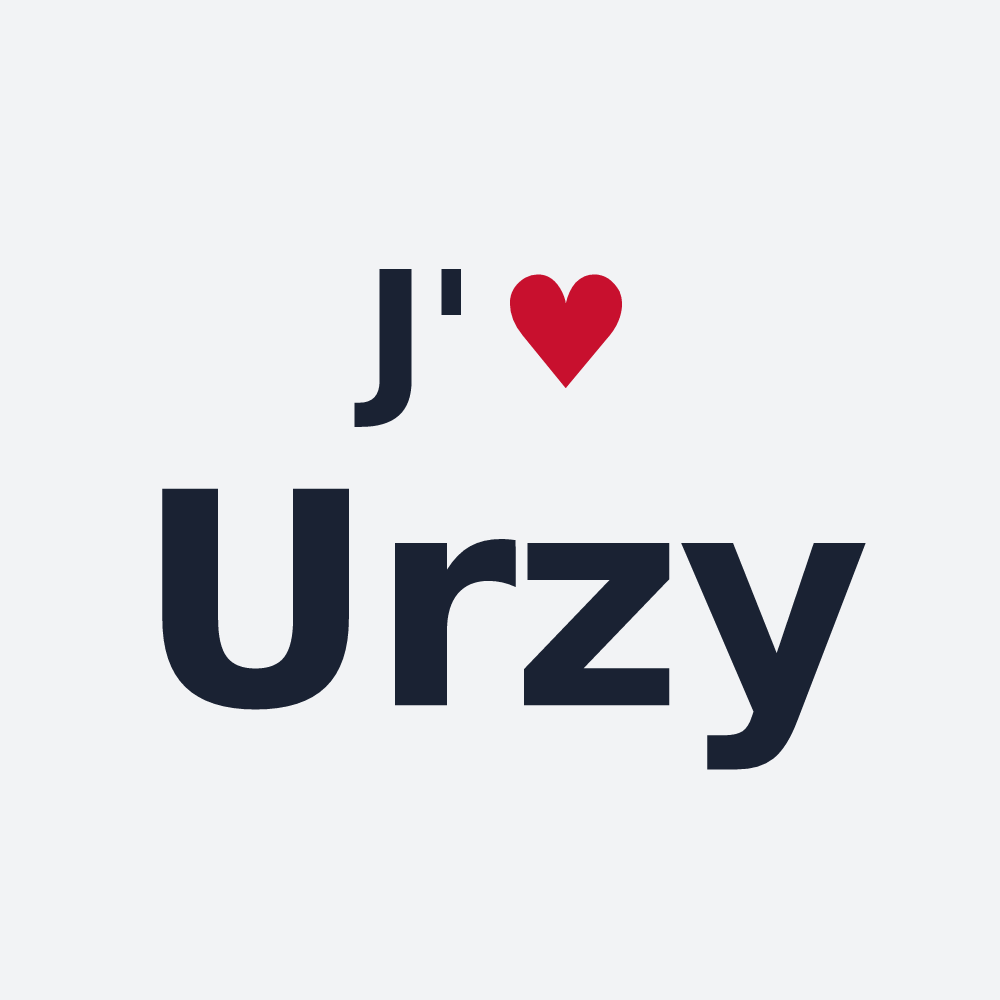 Poster personnalisé Urzy — design J'aime Urzy