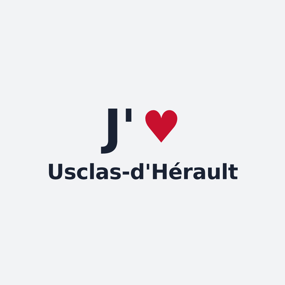 Poster personnalisé Usclas-d'Hérault — design J'aime Usclas-d'Hérault