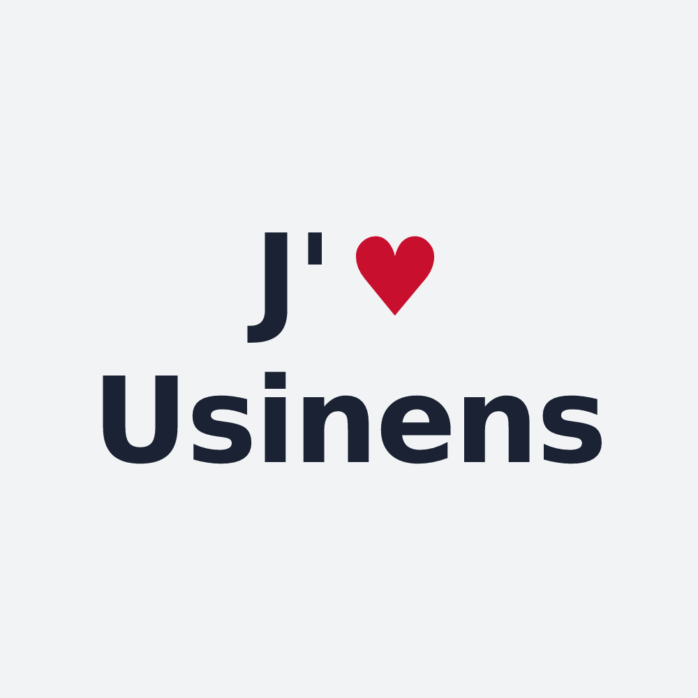 Poster personnalisé Usinens — design J'aime Usinens