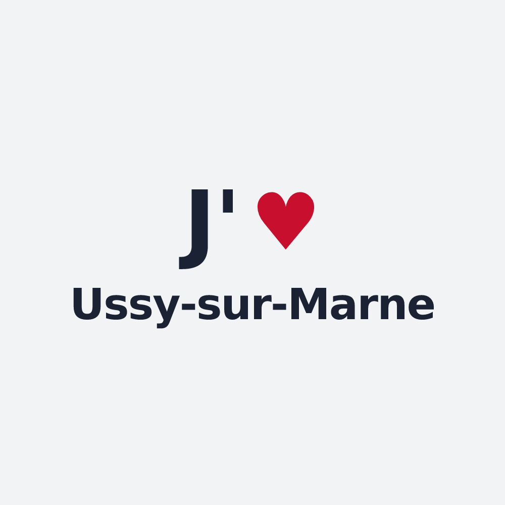 Poster personnalisé Ussy-sur-Marne — design J'aime Ussy-sur-Marne