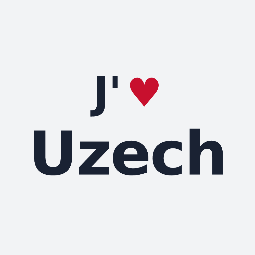 Poster personnalisé Uzech — design J'aime Uzech
