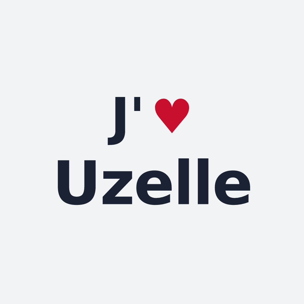Poster personnalisé Uzelle — design J'aime Uzelle