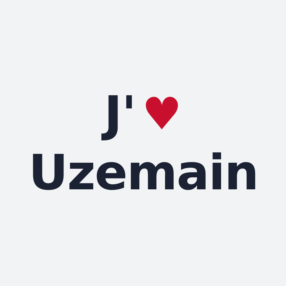 Poster personnalisé Uzemain — design J'aime Uzemain