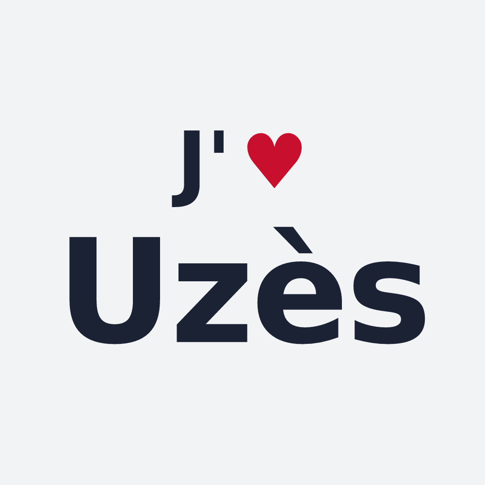 Poster personnalisé Uzès — design « J'aime Uzès » imprimé sur le poster