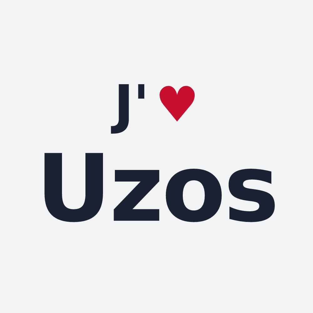 Poster personnalisé Uzos — design J'aime Uzos