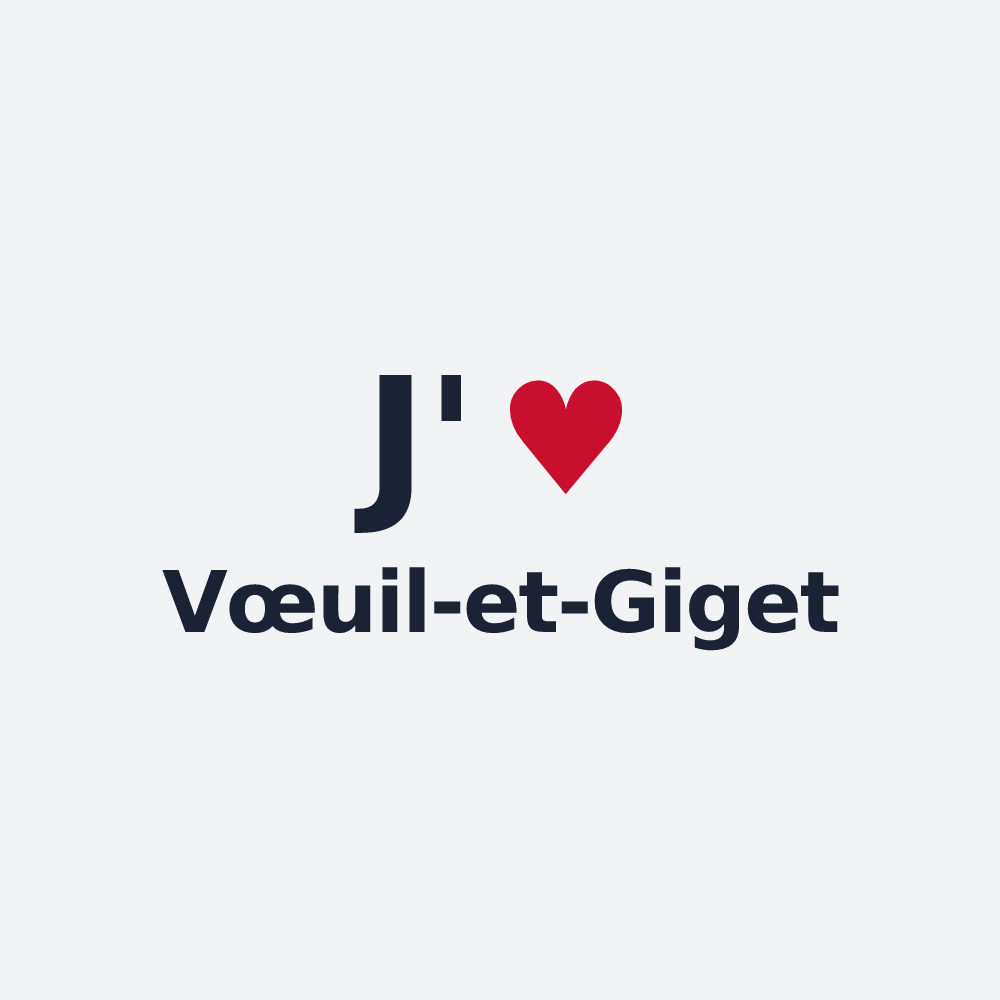 Poster personnalisé Vœuil-et-Giget — design J'aime Vœuil-et-Giget
