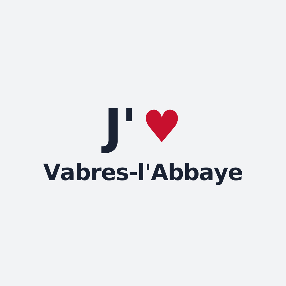 Poster personnalisé Vabres-l'Abbaye — design J'aime Vabres-l'Abbaye