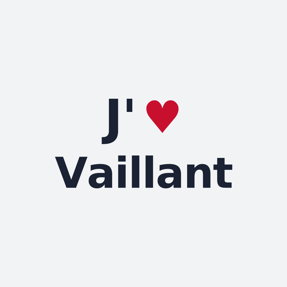 Poster personnalisé Vaillant — design « J'aime Vaillant » imprimé sur le poster