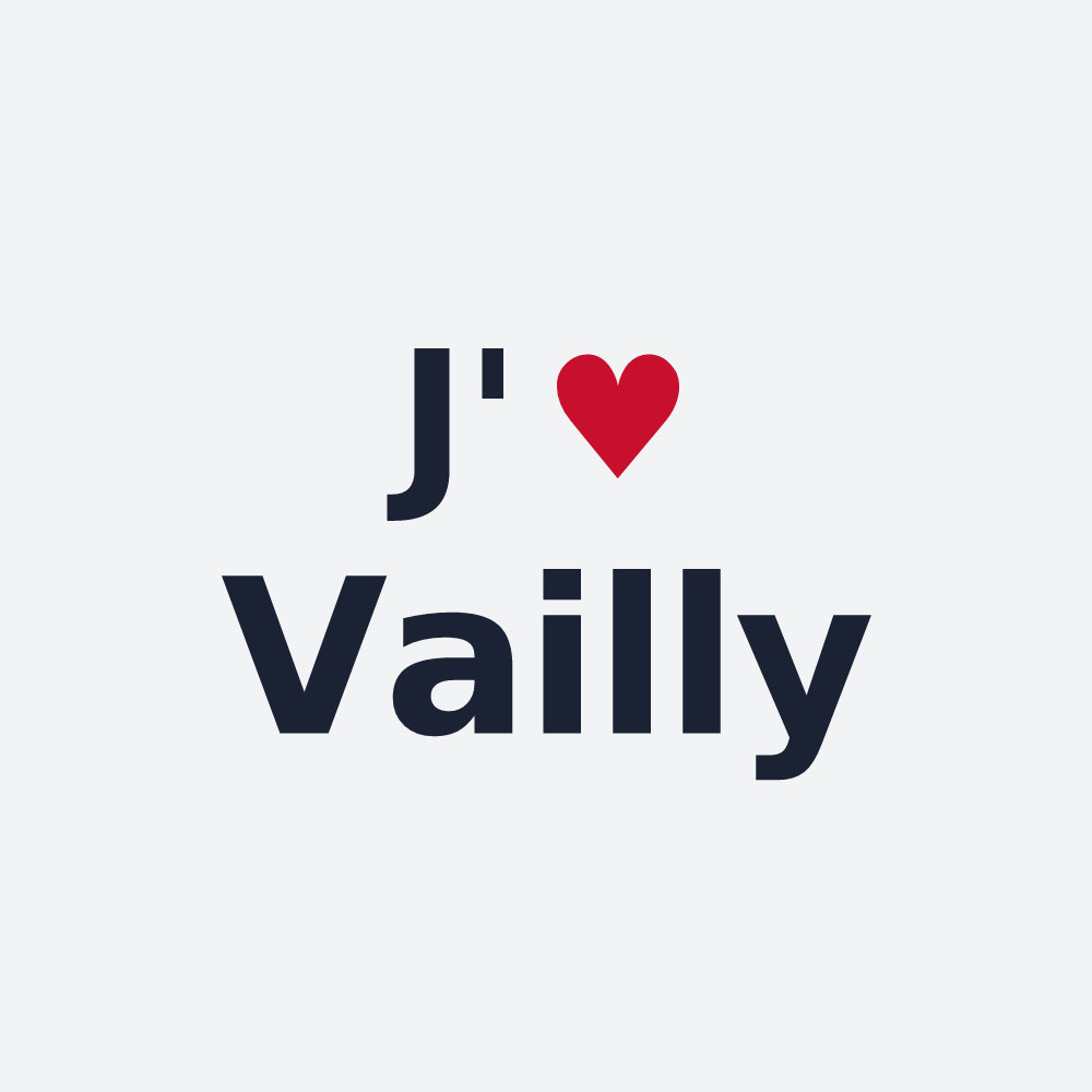 Poster personnalisé Vailly — design « J'aime Vailly » imprimé sur le poster