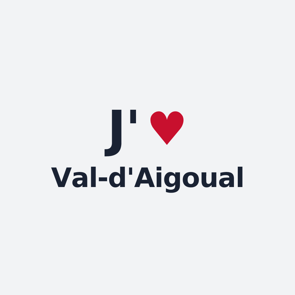 Poster personnalisé Val-d'Aigoual — design J'aime Val-d'Aigoual