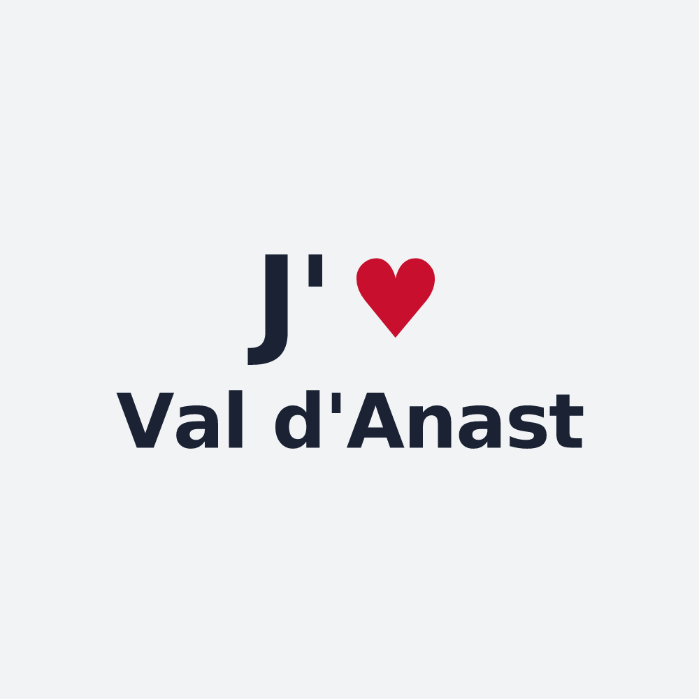 Poster personnalisé Val d'Anast — design « J'aime Val d'Anast » imprimé sur le poster