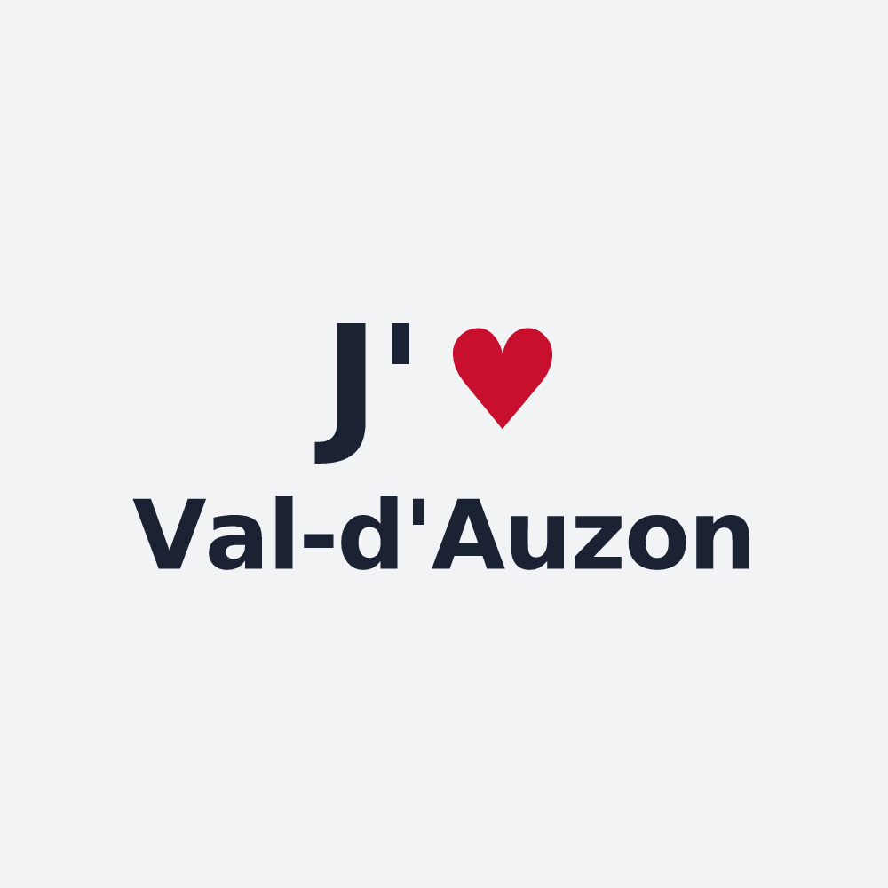Poster personnalisé Val-d'Auzon — design J'aime Val-d'Auzon