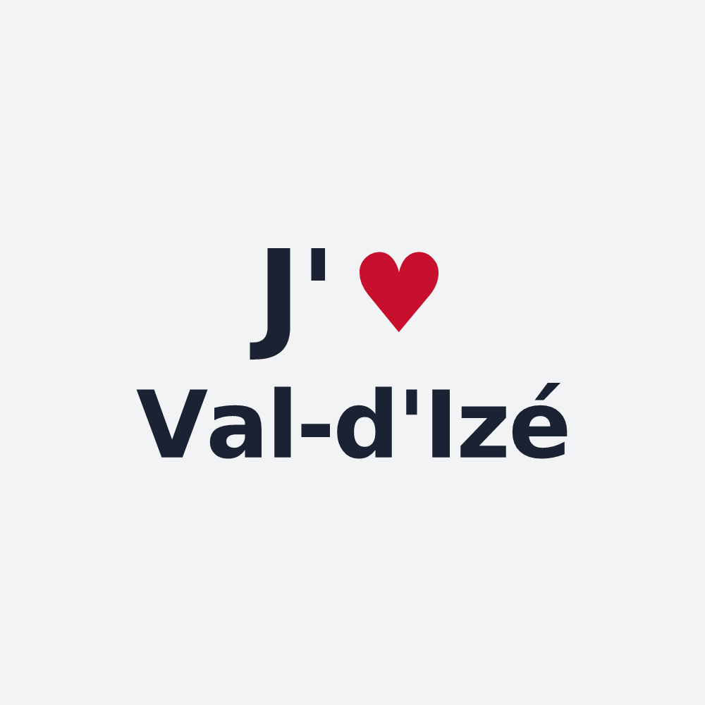 Poster personnalisé Val-d'Izé — design « J'aime Val-d'Izé » imprimé sur le poster