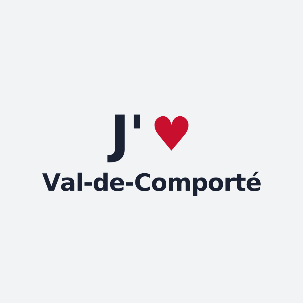 Poster personnalisé Val-de-Comporté — design « J'aime Val-de-Comporté » imprimé sur le poster